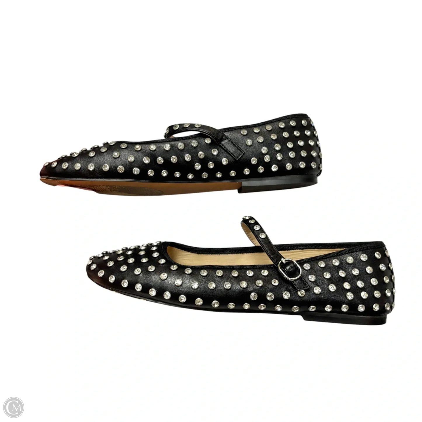 Shoes Flats By Steve Madden In Black & Silver, Size: 8.5