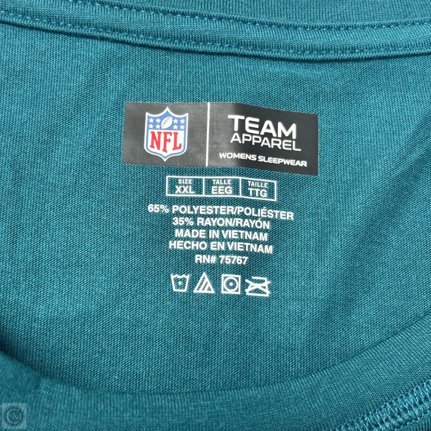 Top Short Sleeve By Nfl In Green, Size: 2x