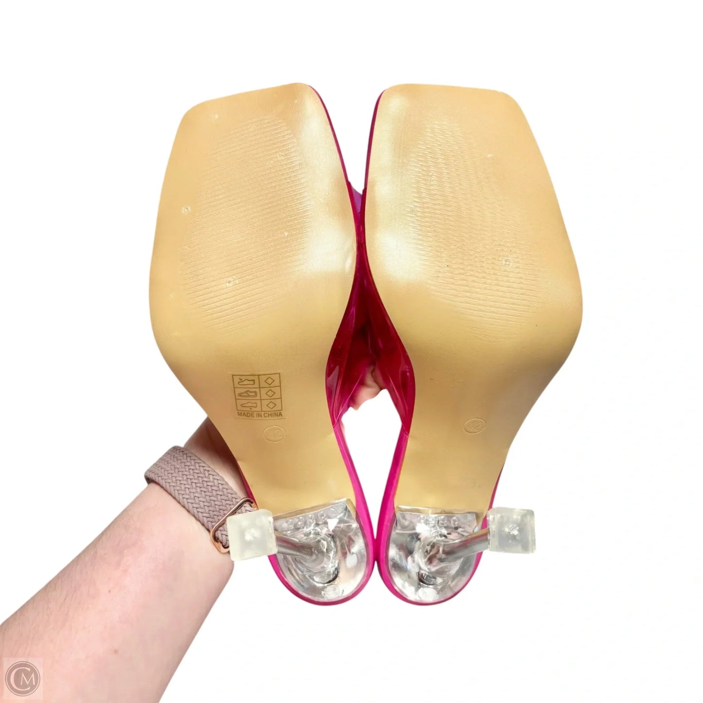 Sandals Heels Stiletto In Pink, Size: 11.5