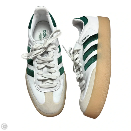 Shoes Sneakers By Adidas In Green & White, Size: 8