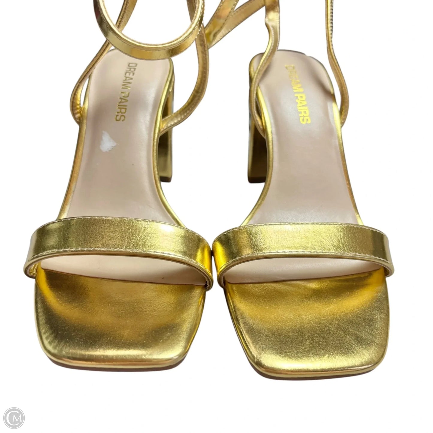 Sandals Heels Block By Dream Pairs In Gold, Size: 9