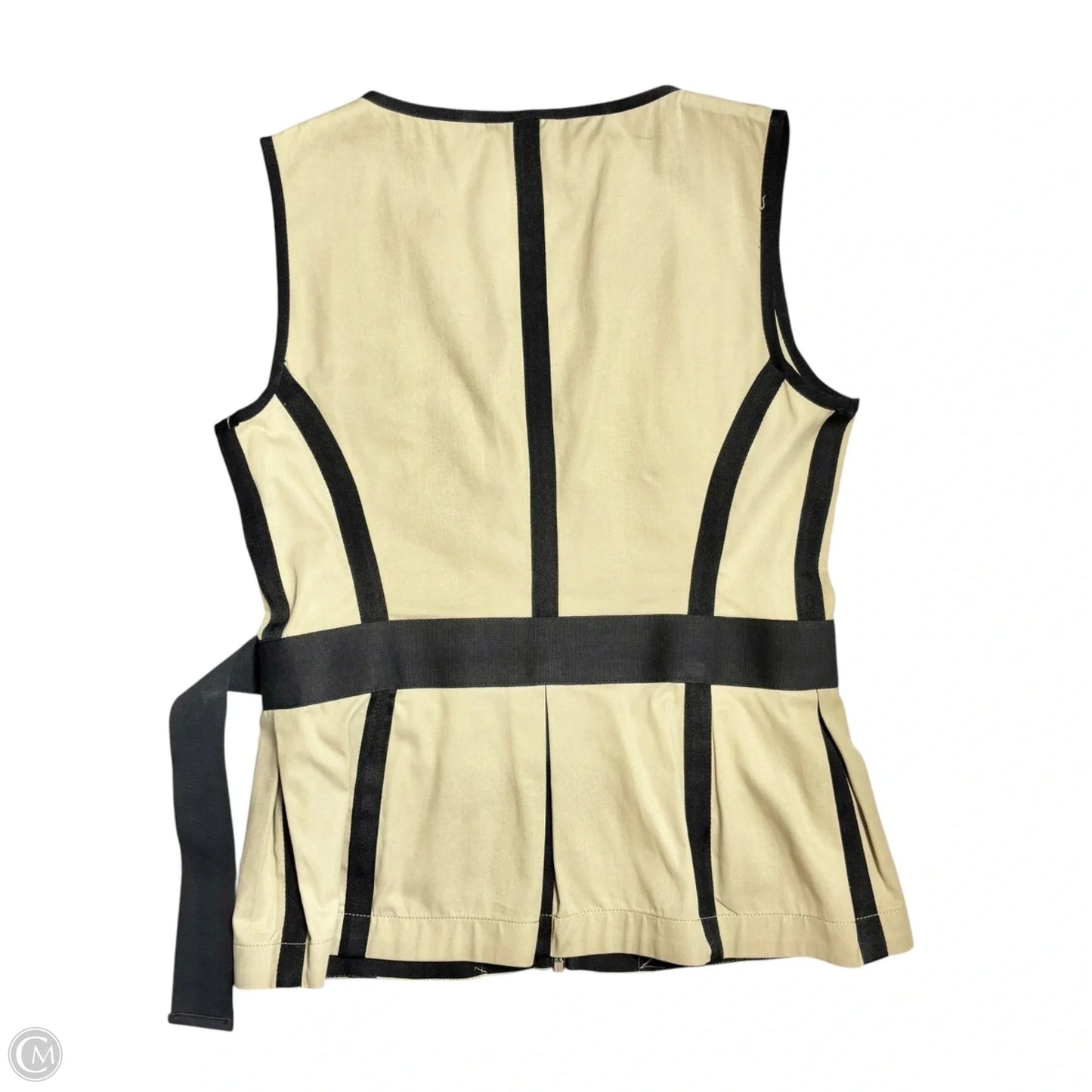 Top Sleeveless Luxury Designer By Dolce And Gabbana In Black & Tan, Size: M