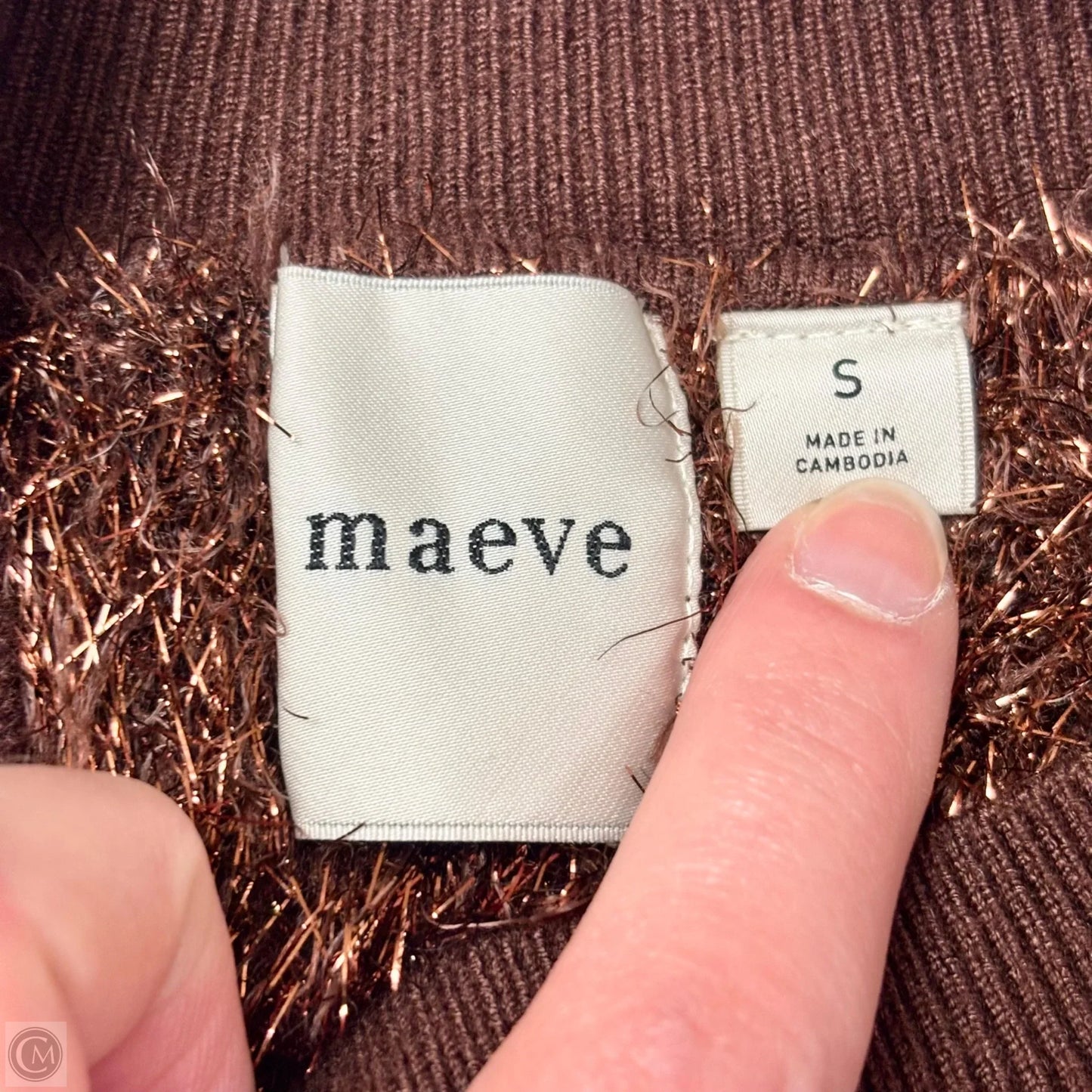 Top Short Sleeve By Maeve In Brown, Size: S