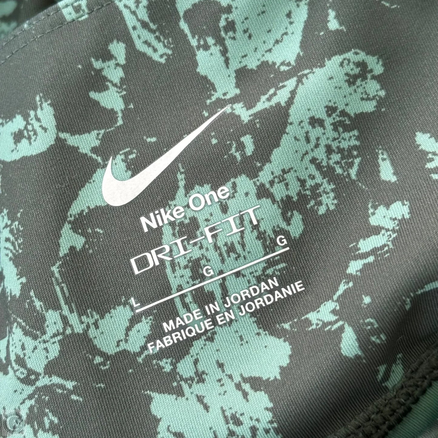 Athletic Leggings By Nike Apparel In Green, Size: L