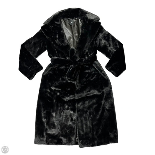 Coat Faux Fur & Sherpa By Express In Black, Size: M