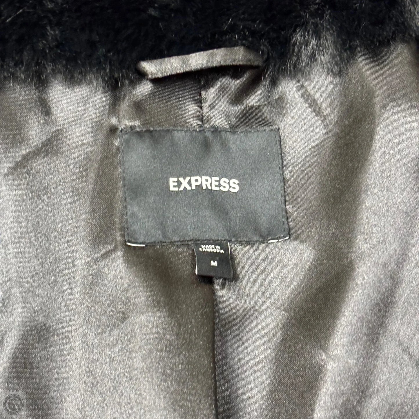 Coat Faux Fur & Sherpa By Express In Black, Size: M