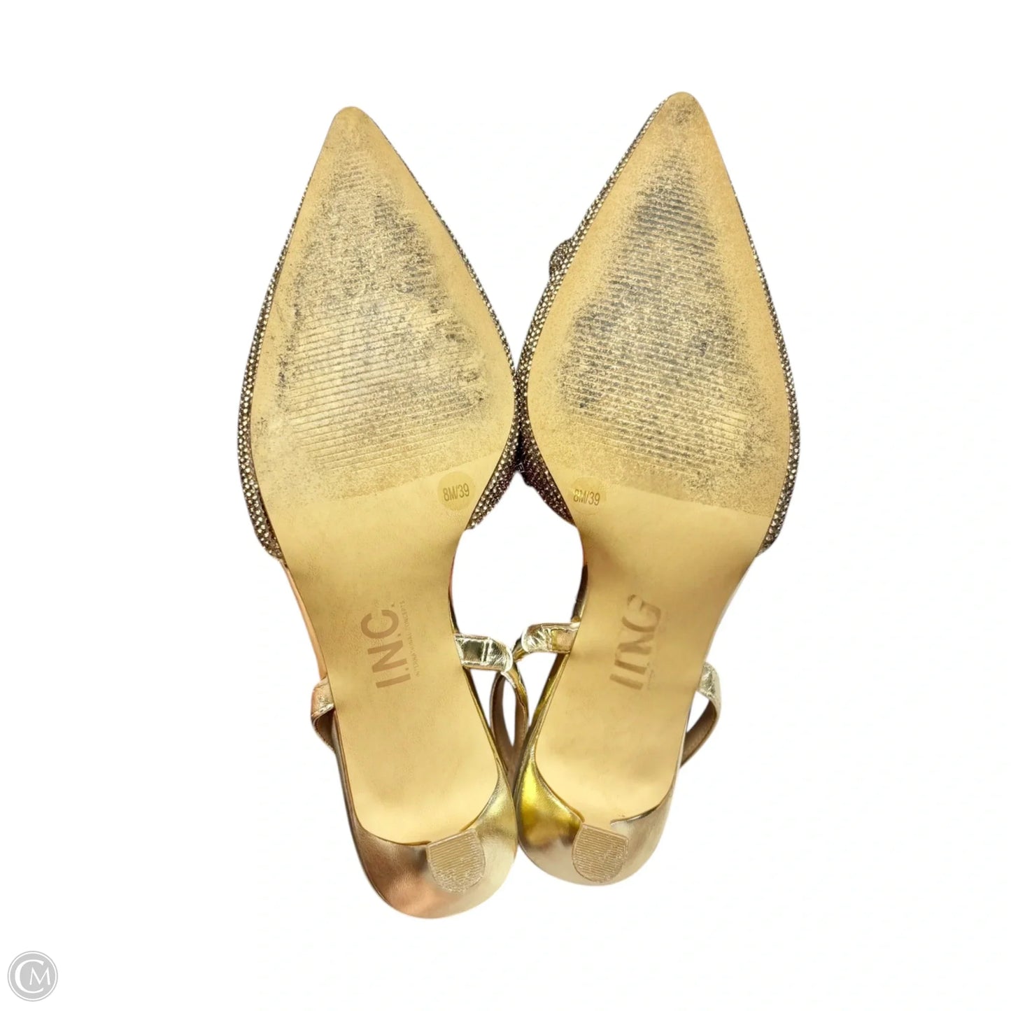 Sandals Heels Kitten By Inc In Bronze, Size: 8