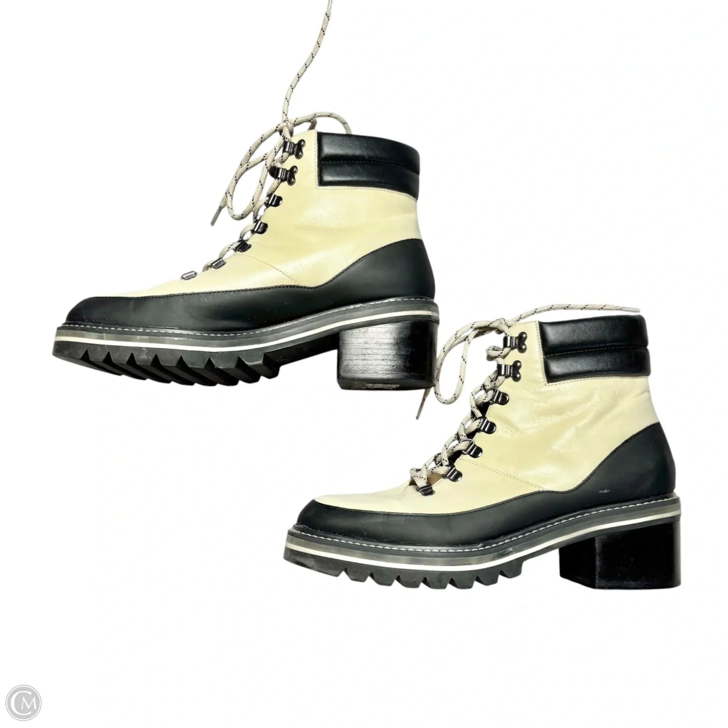 Boots Ankle Flats By Bernardo In Black & Cream, Size: 9