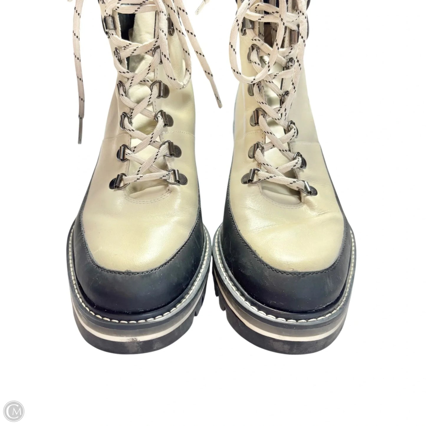 Boots Ankle Flats By Bernardo In Black & Cream, Size: 9