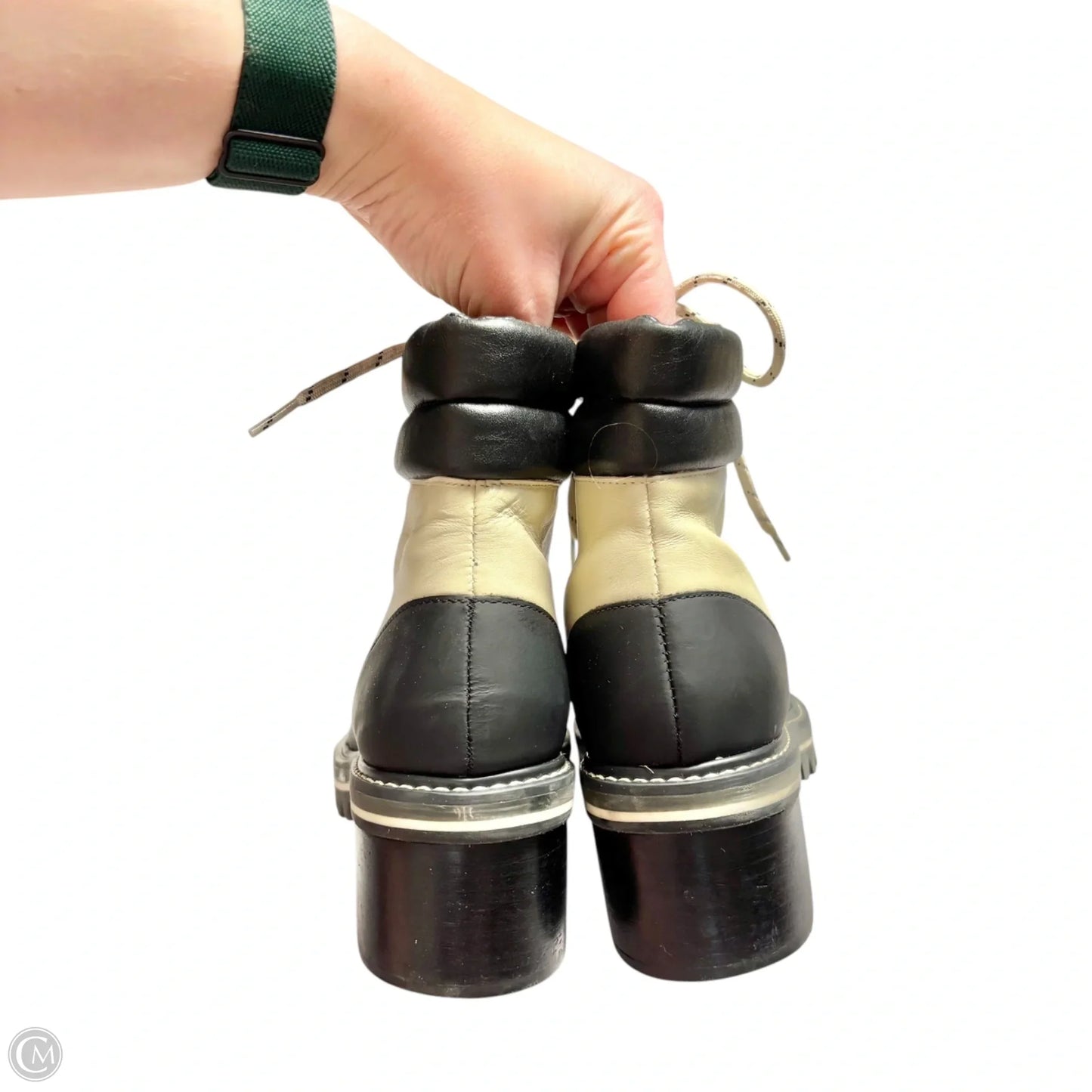 Boots Ankle Flats By Bernardo In Black & Cream, Size: 9