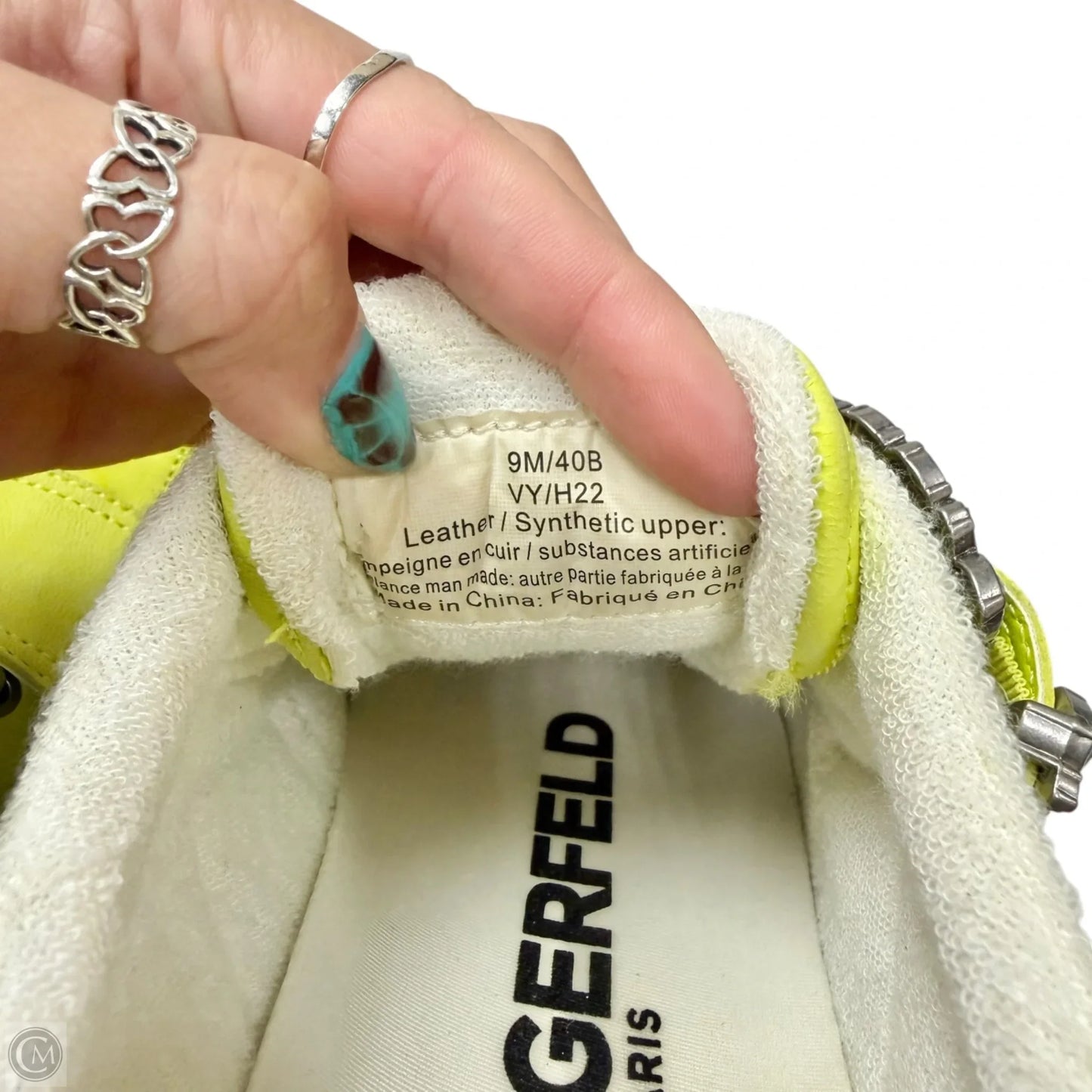 Shoes Designer By Karl Lagerfeld In Green, Size: 9
