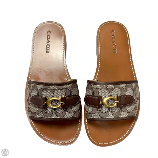 Sandals Designer By Coach In Brown, Size: 9