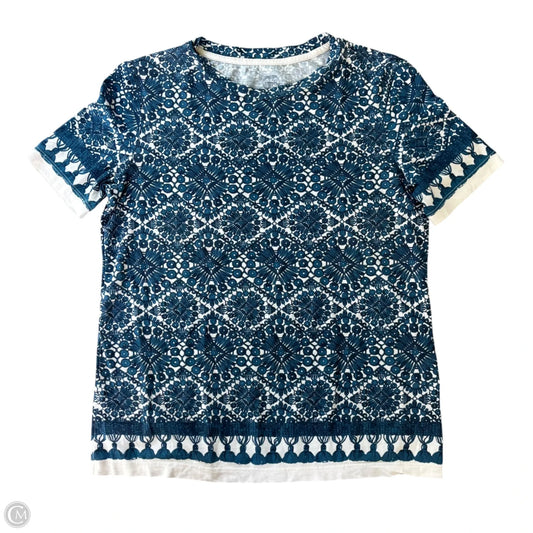 Top Short Sleeve Designer By Tory Burch In Blue & White, Size: Xs