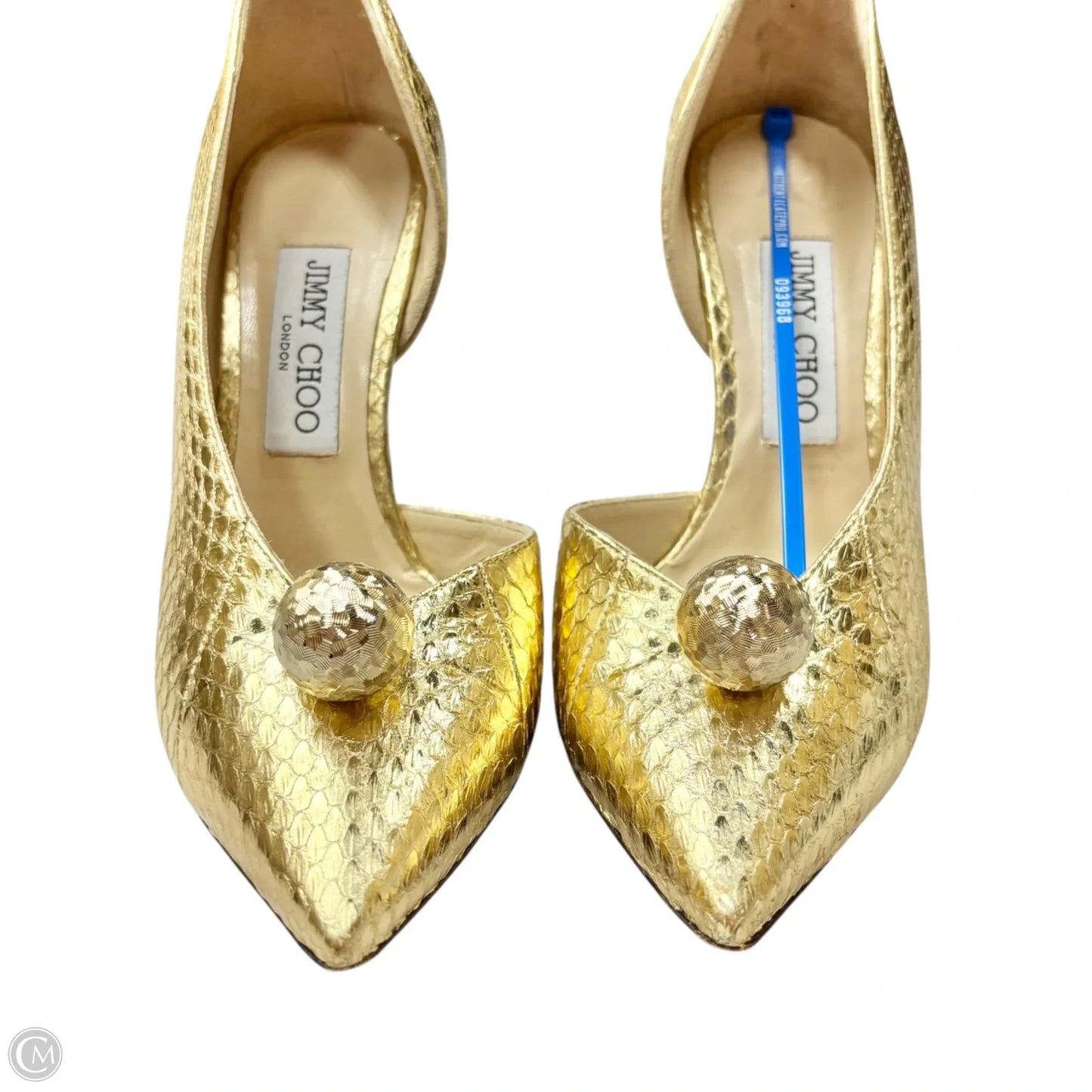 Shoes Luxury Designer By Jimmy Choo In Gold, Size: 7