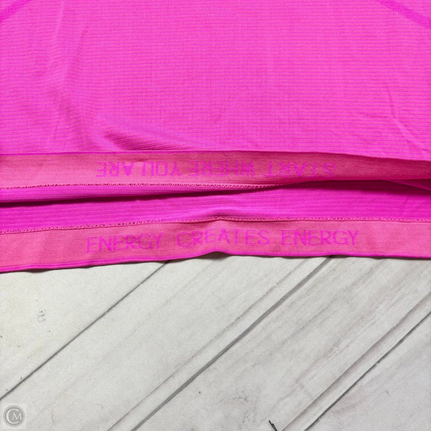 Athletic Top Short Sleeve By Lululemon In Pink, Size: L