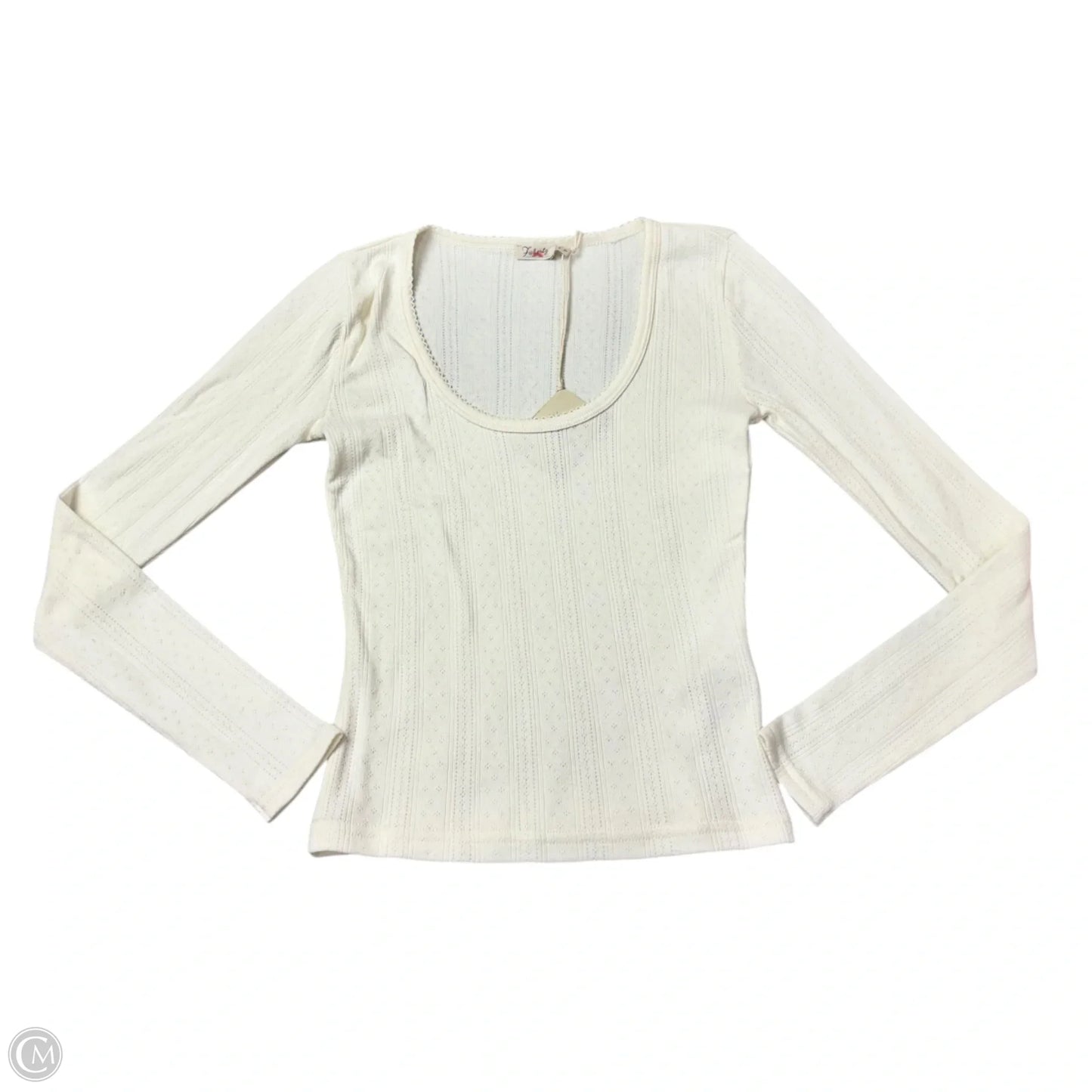 Top Long Sleeve By Faherty In Cream & Green, Size: S