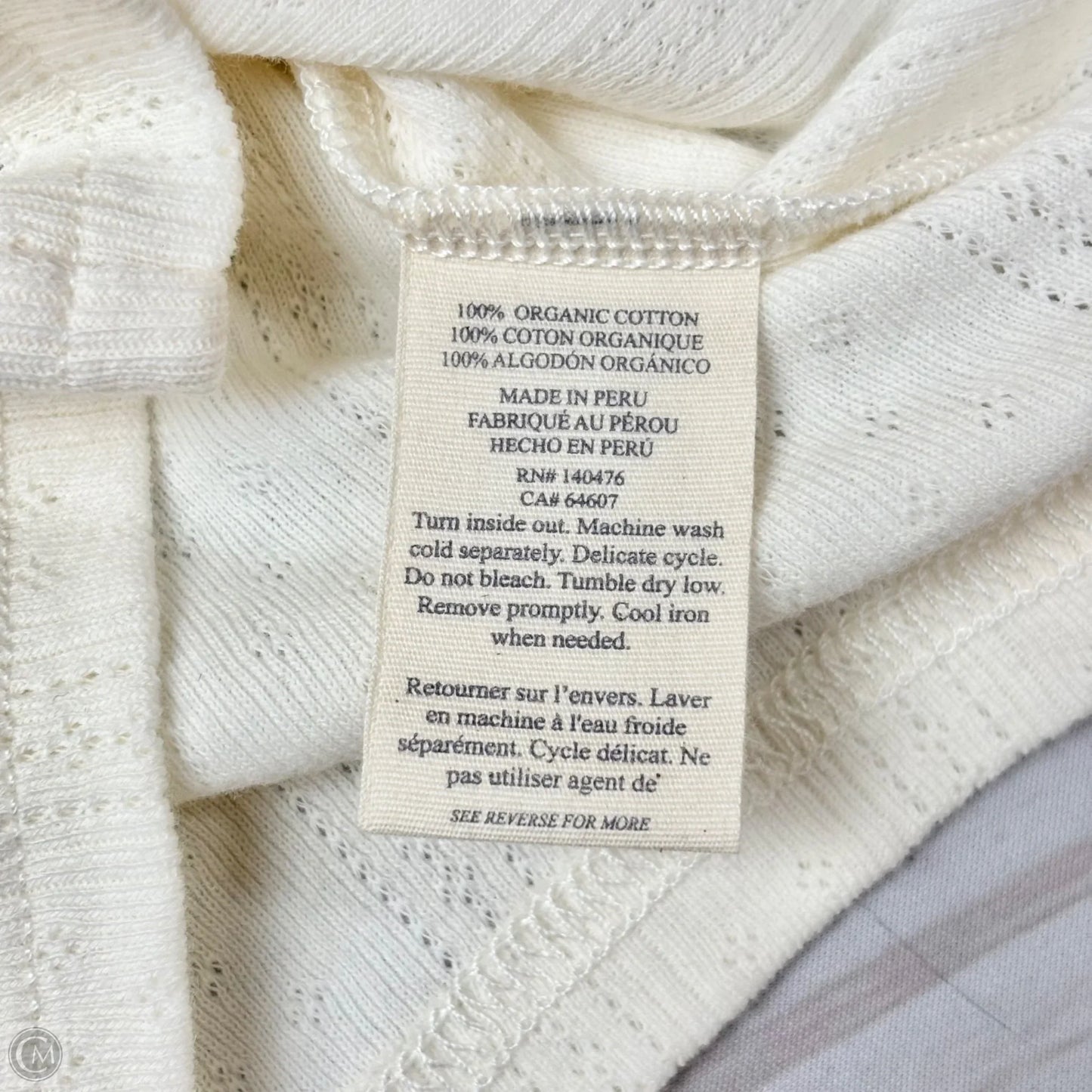 Top Long Sleeve By Faherty In Cream & Green, Size: S