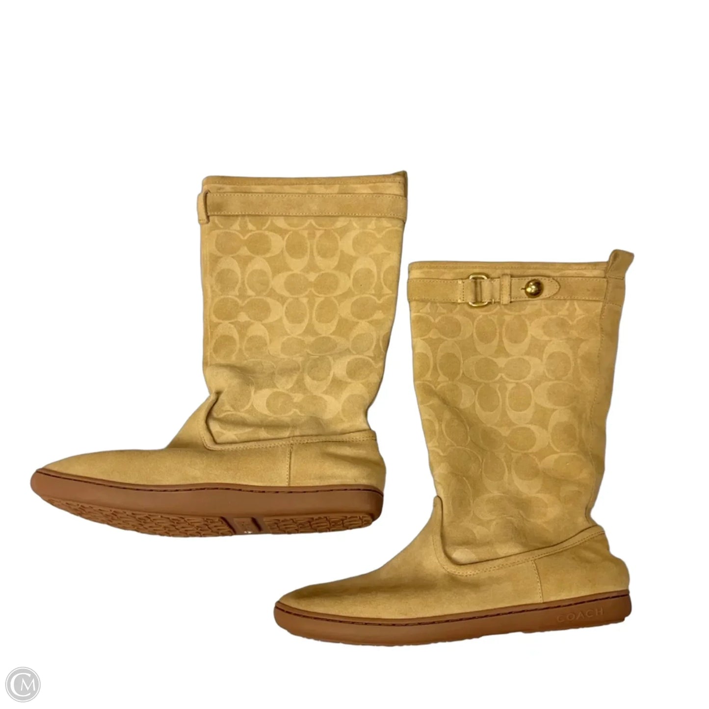 Boots Designer By Coach In Tan, Size: 9