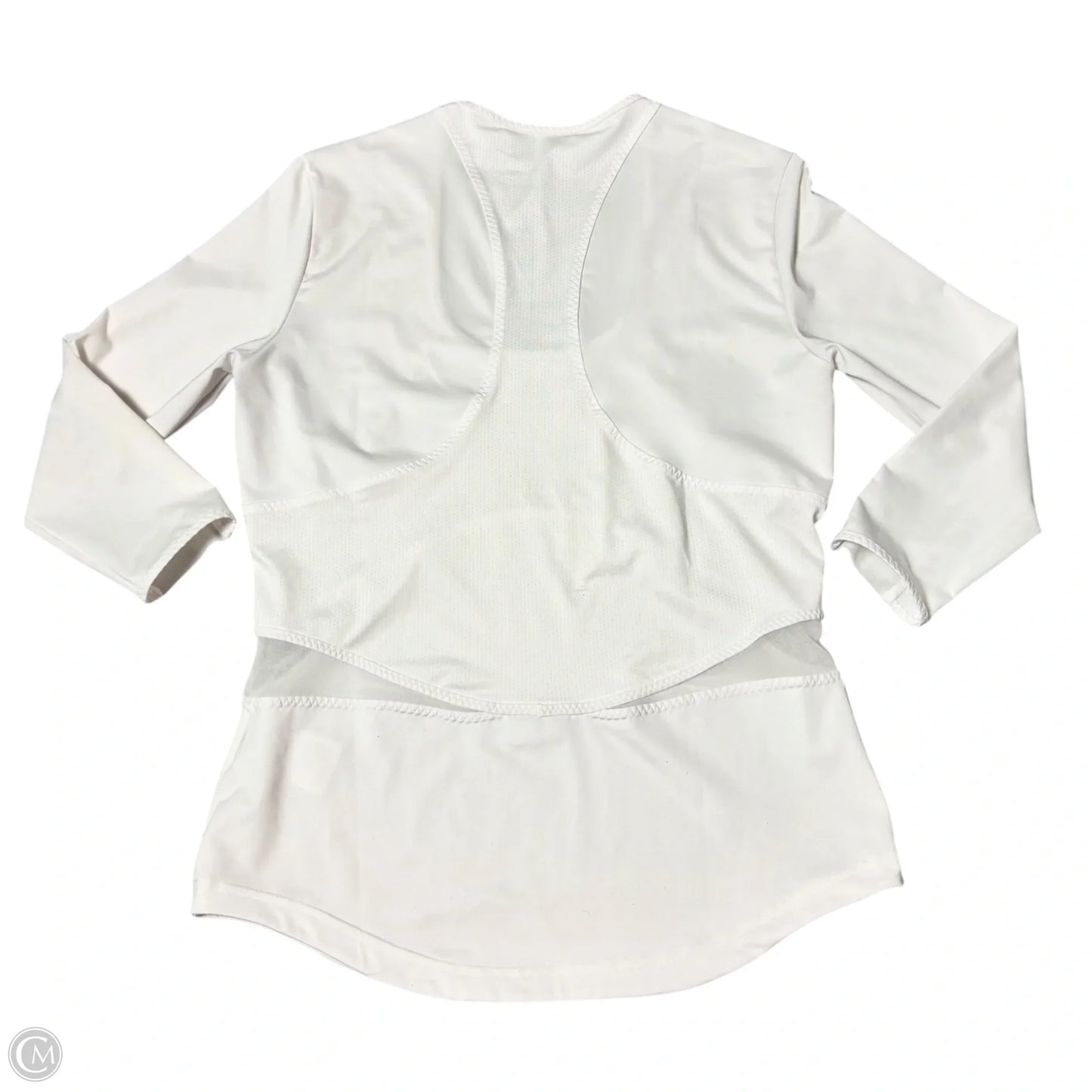 Athletic Top Long Sleeve Crewneck By Adidas In White, Size: M