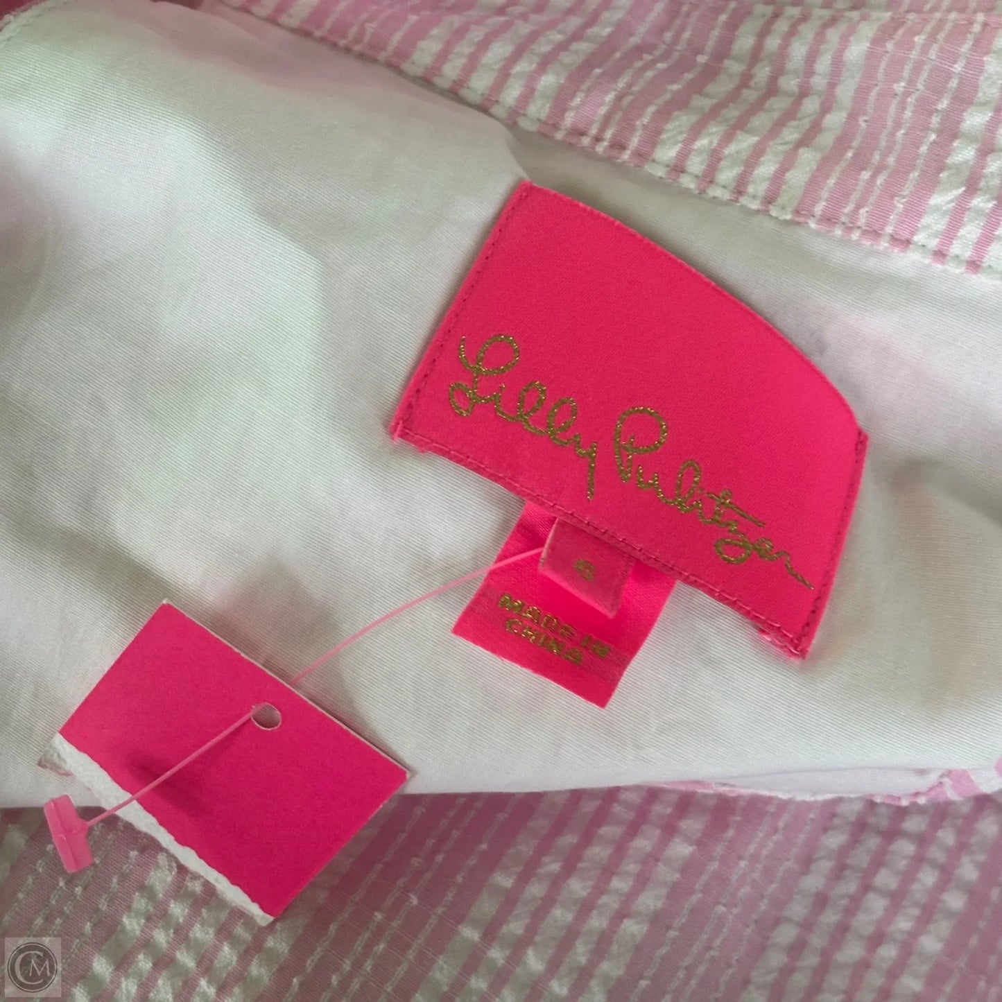 Dress Designer By Lilly Pulitzer In Pink & White, Size: S