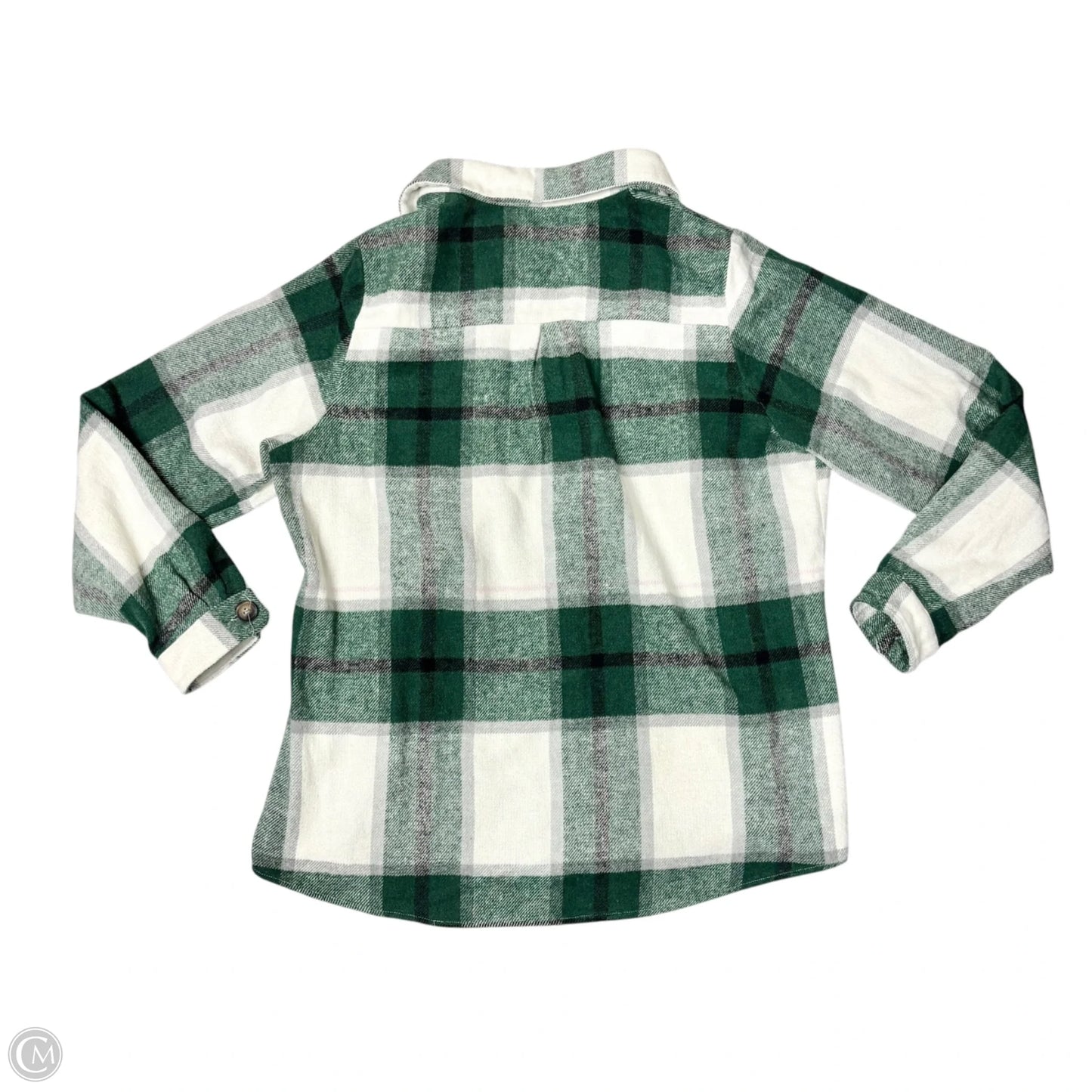 Jacket Shirt By Epretty In Green & White, Size: L