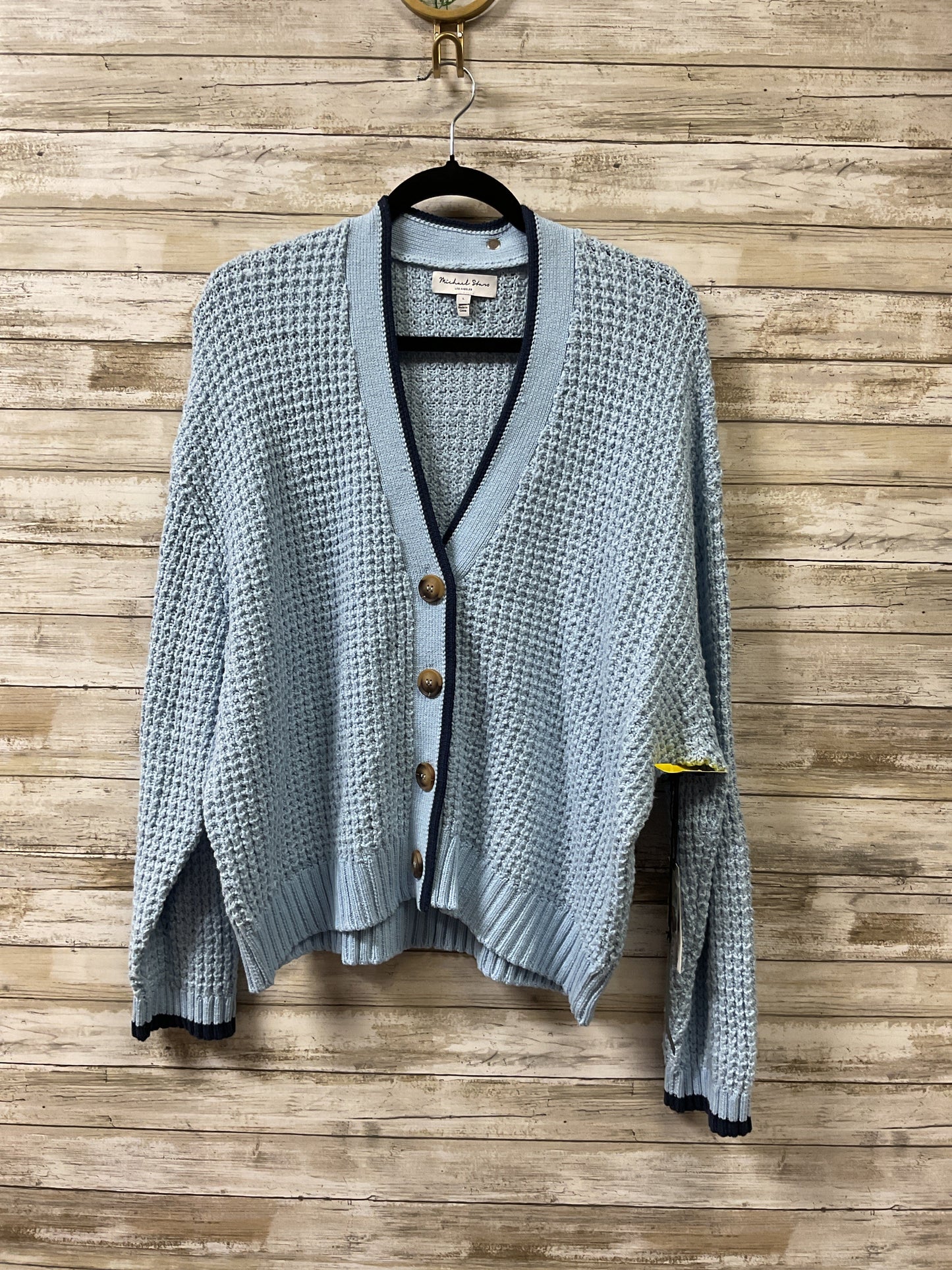 Sweater Cardigan By Michael Stars In Blue, Size:L