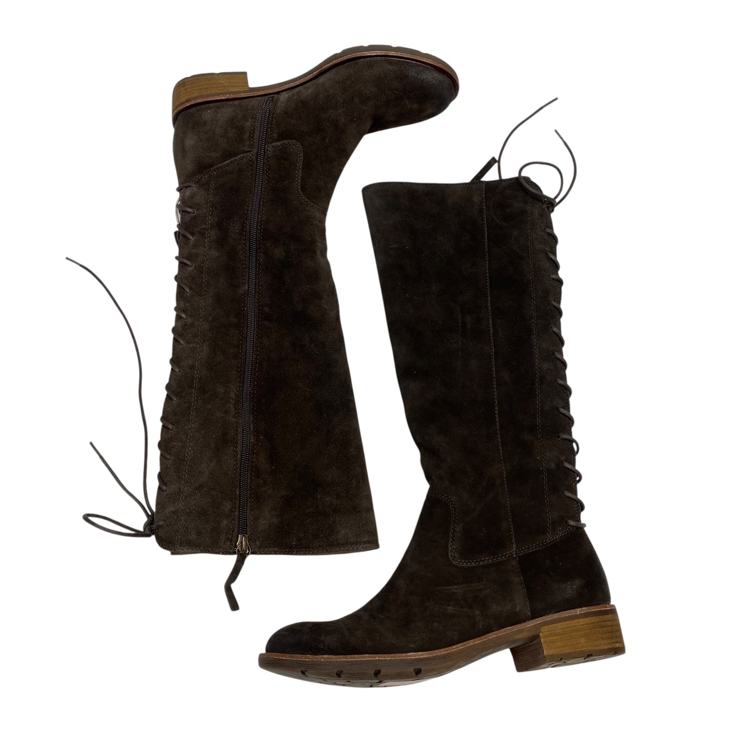 Boots Knee Flats By Sofft In Brown, Size:8.5