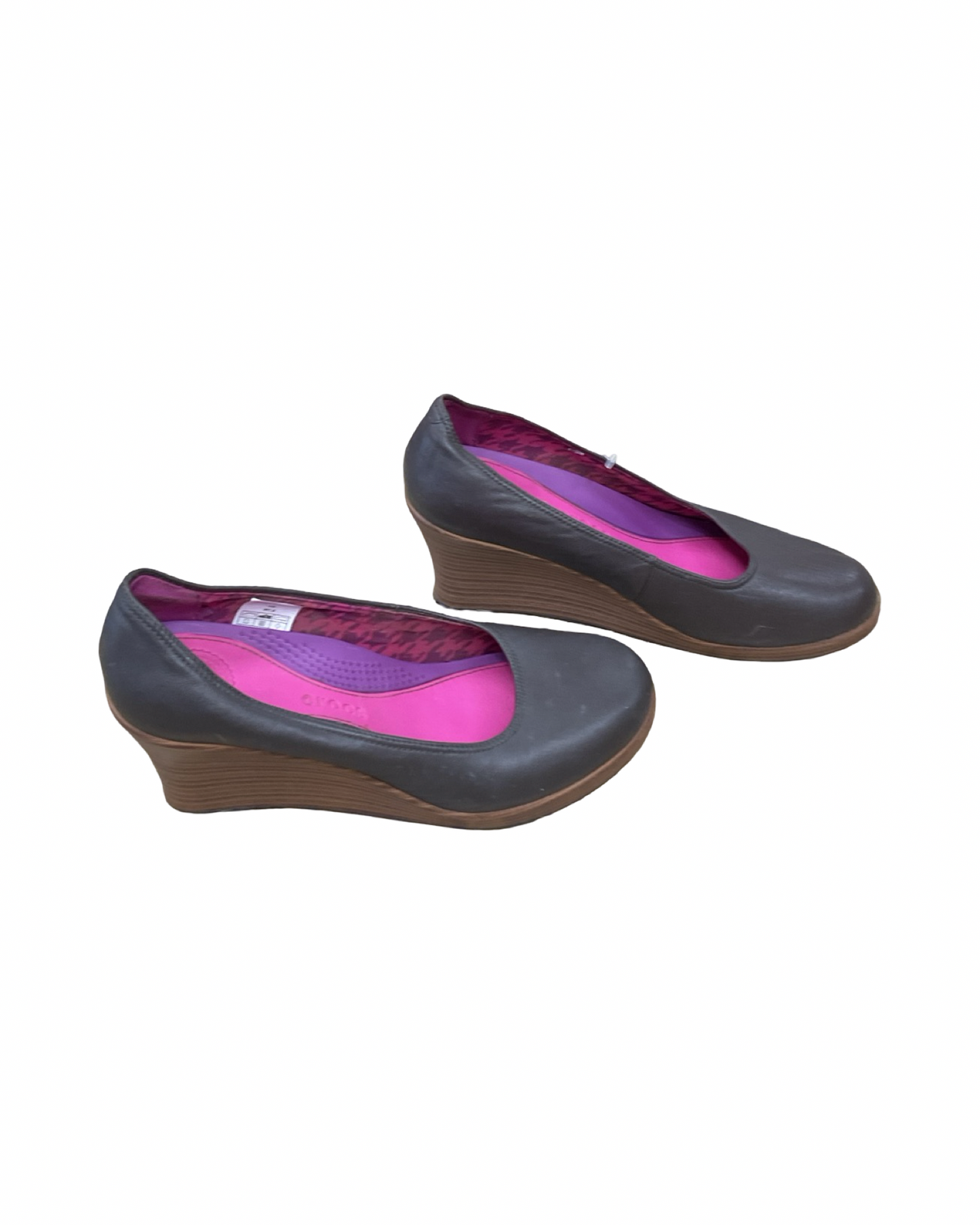 Shoes Heels Kitten By Crocs In Grey, Size:7.5