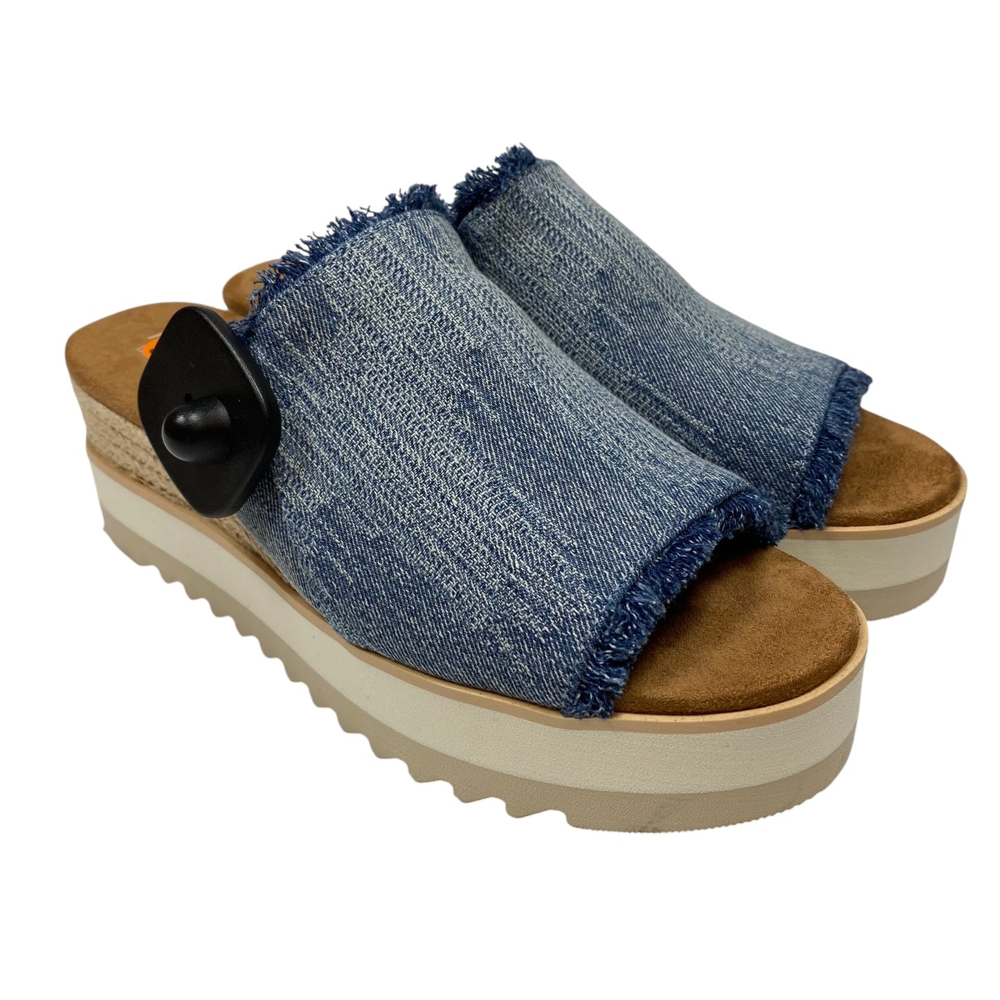 Sandals Heels Wedge By Toms In Blue, Size:8.5