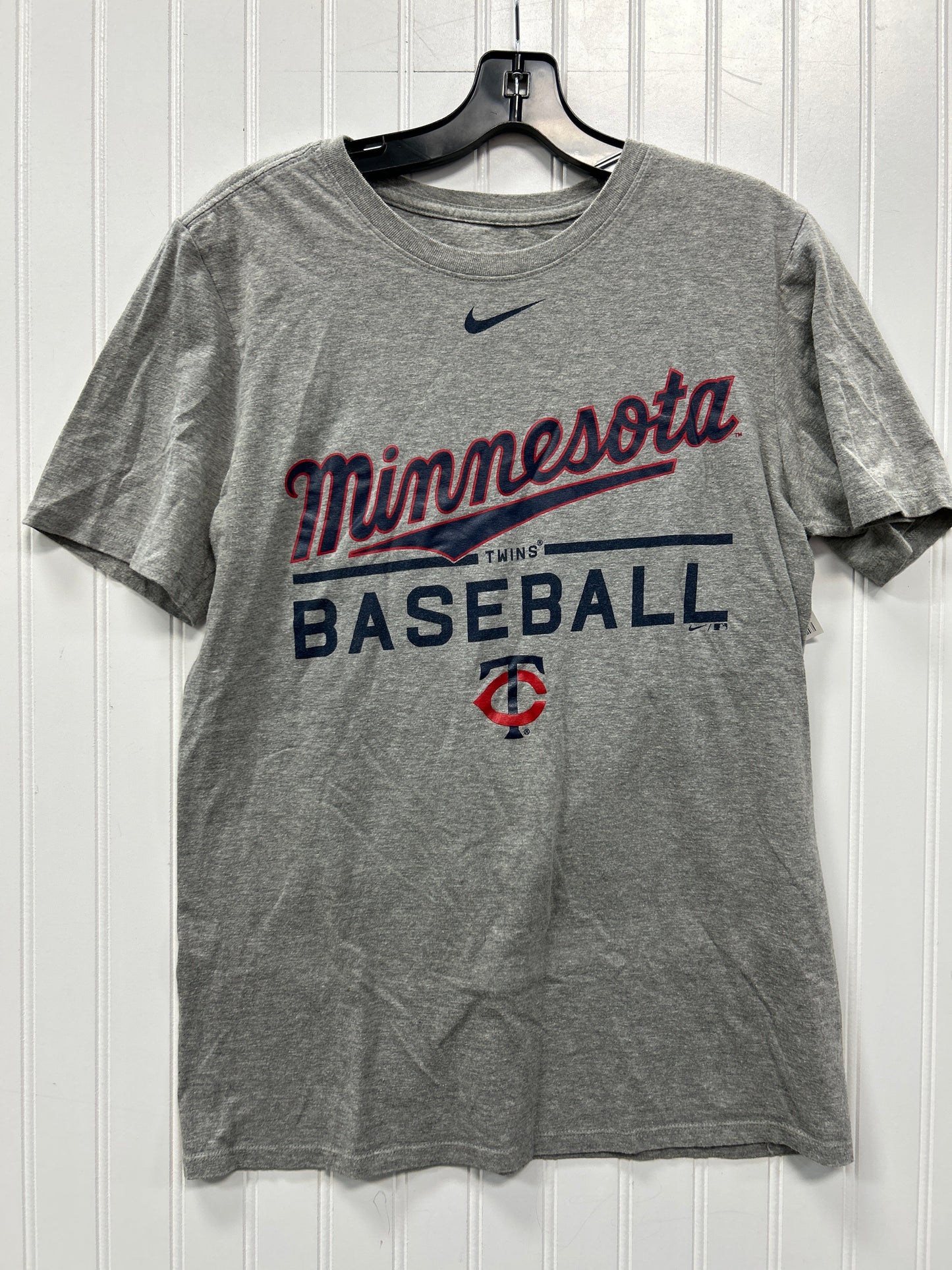 Athletic Top Ss By Nike Apparel In Grey, Size:S