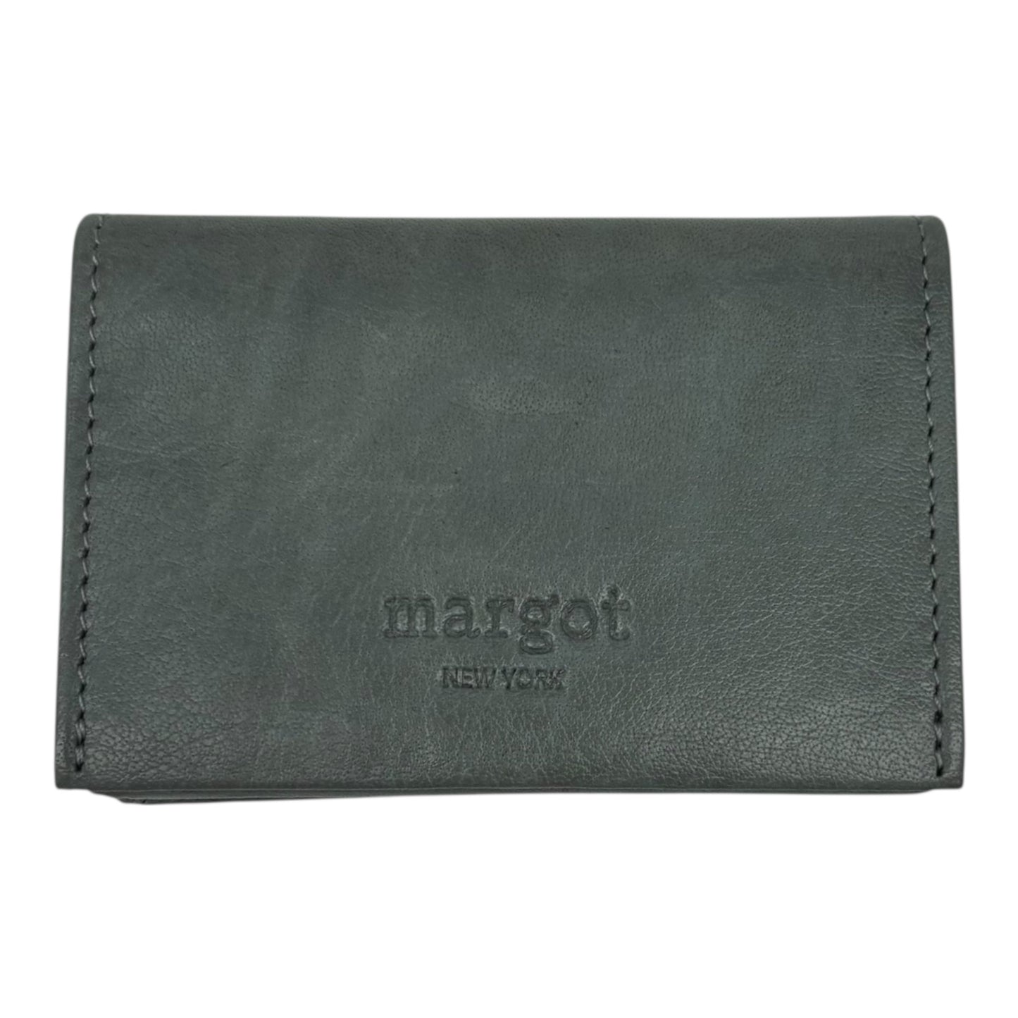 Wallet Leather By Margot In Grey, Size:Small