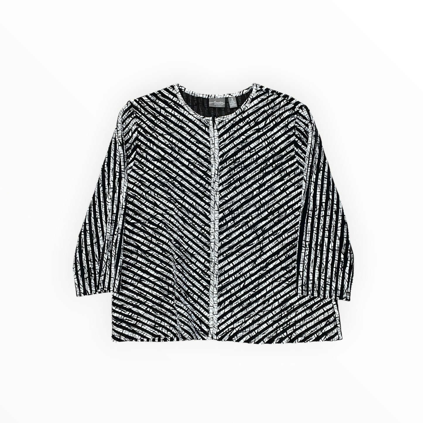 Jacket Other By Chicos In Black & White, Size:Xl