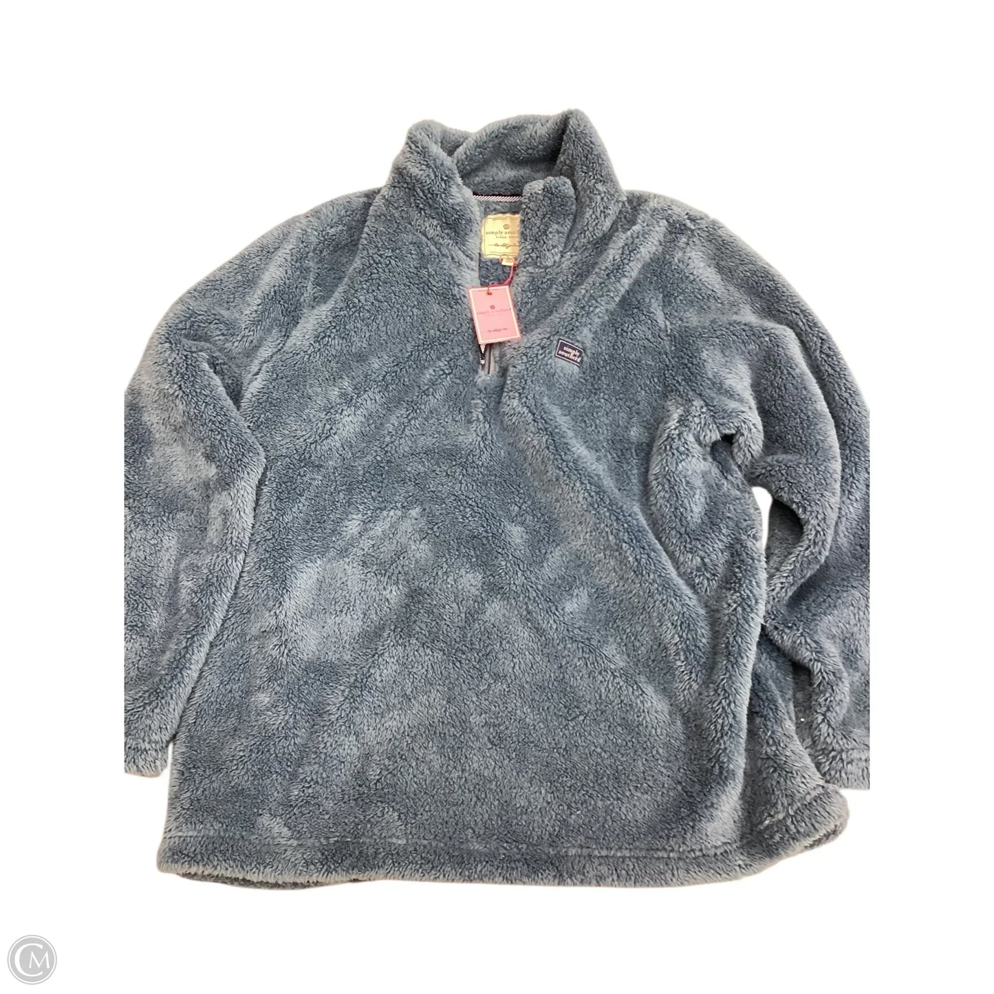 Jacket Fleece By Simply Southern In Blue, Size: Xl