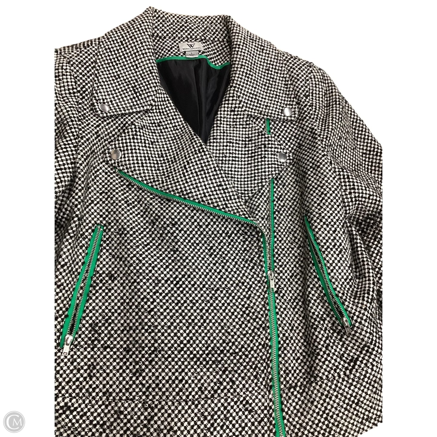 Blazer By Worthington In Black & Green, Size: L
