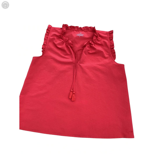 Top Sleeveless By Vineyard Vines In Red, Size: L