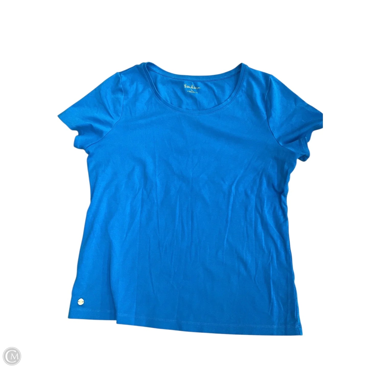 Top Short Sleeve Designer By Lilly Pulitzer In Blue, Size: Xl