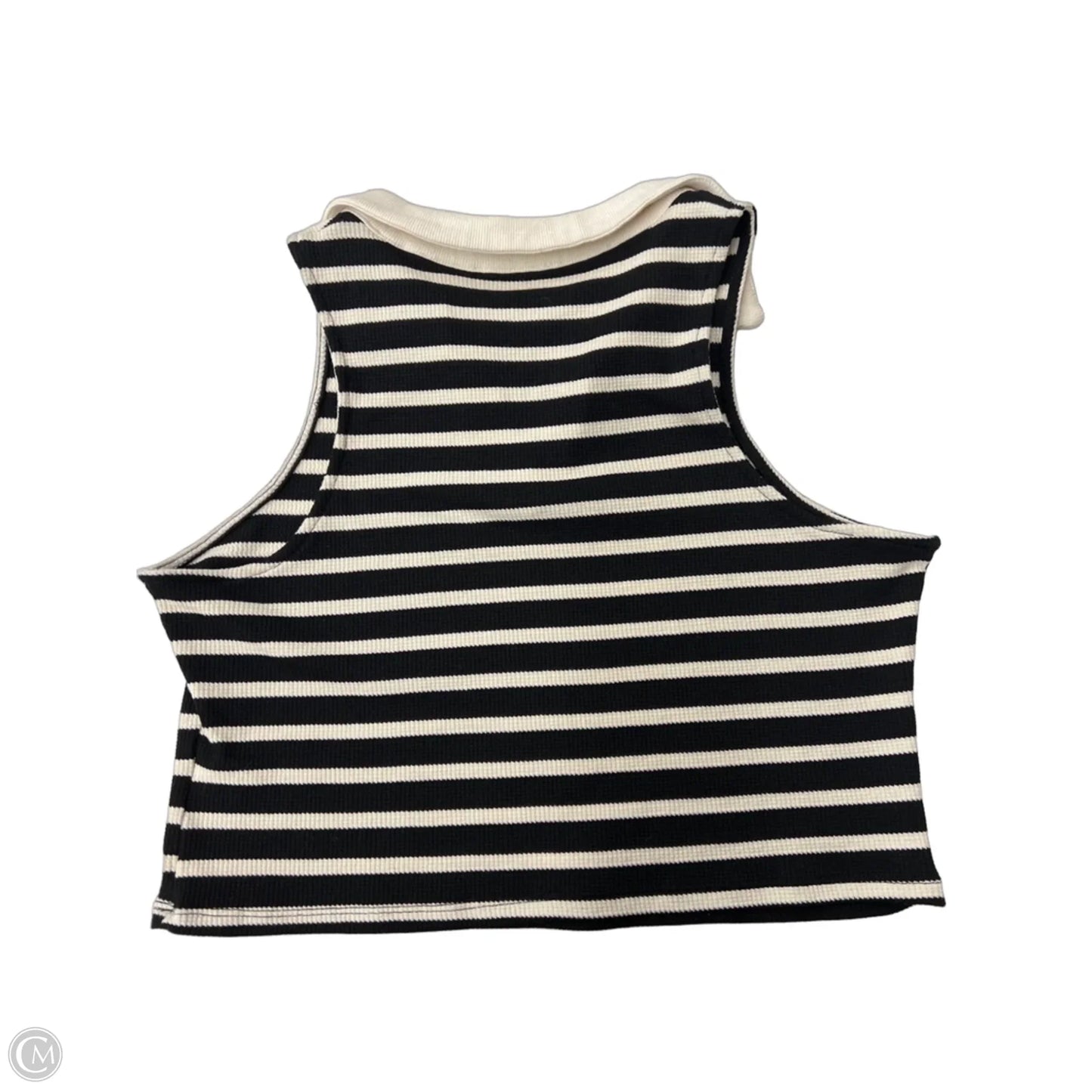 Top Sleeveless By Kirious In Black & Cream, Size: L