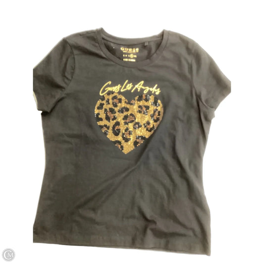 Top Short Sleeve By Guess In Black, Size: Xl