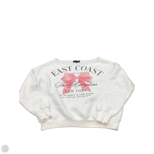 Sweatshirt Crewneck By Clothes Mentor In Ivory, Size: S