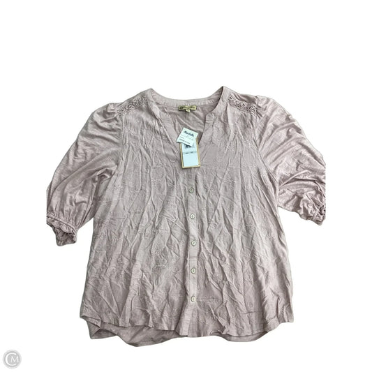 Top Long Sleeve By Democracy In Pink, Size: 1x