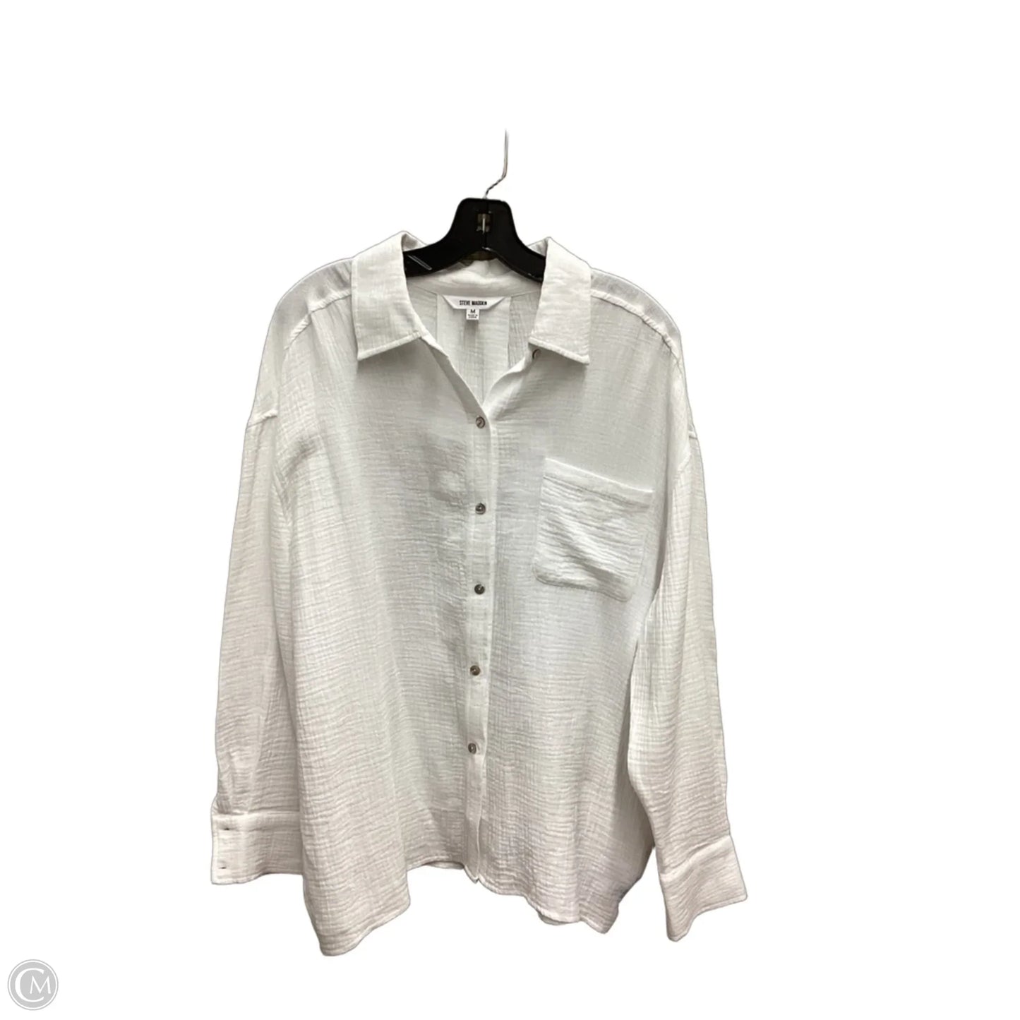 Top Long Sleeve By Steve Madden In White, Size: M