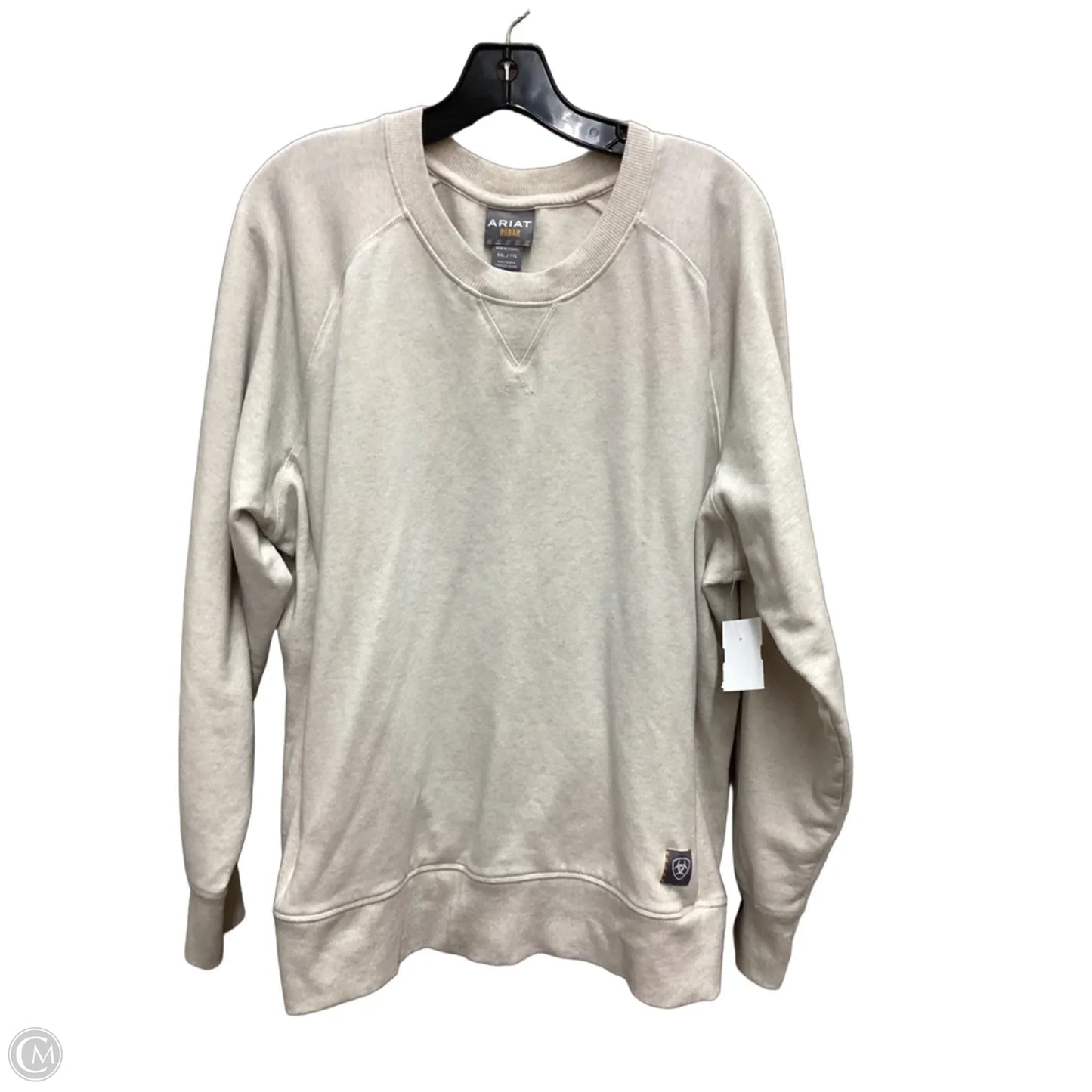 Sweatshirt Crewneck By Ariat In Beige, Size: Xxl