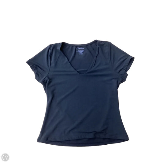 Top Short Sleeve By Faded Rose In Black, Size: L