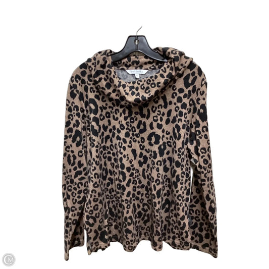 Top Long Sleeve By Emily Daniels In Animal Print, Size: Xl
