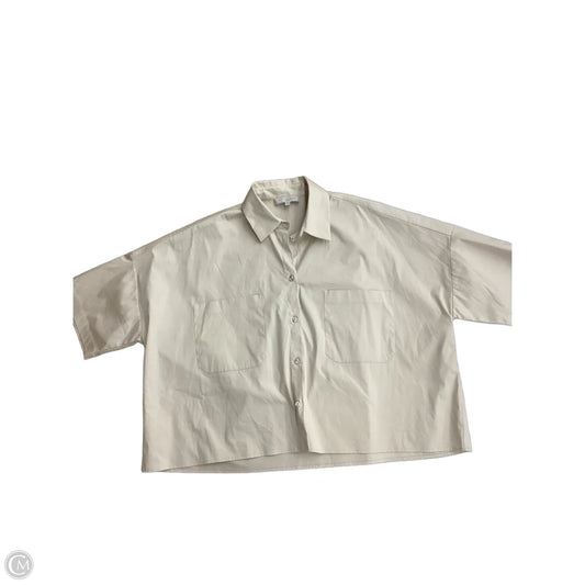 Blouse Short Sleeve By Cmc In Beige, Size: Xxl