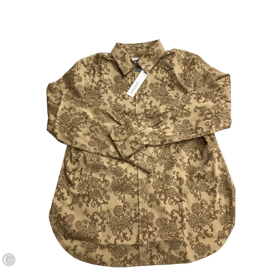 Blouse Long Sleeve By Chicos In Tan, Size: S