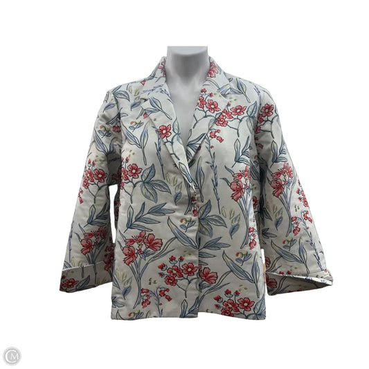 Blazer By Clothes Mentor In Floral Print, Size: L