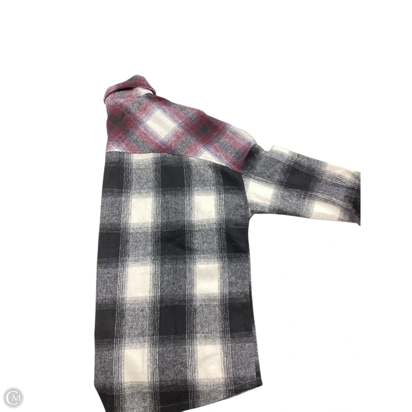 Jacket Shirt By Zenana In Plaid Pattern, Size: Xl