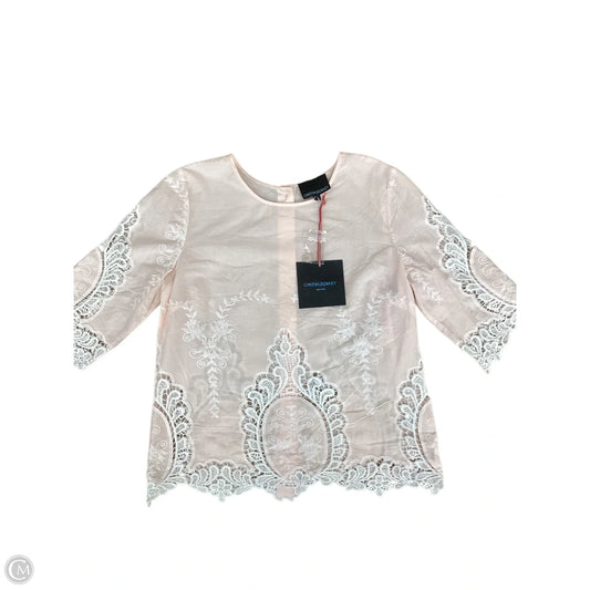 Blouse Short Sleeve By Cynthia Rowley In Peach, Size: S