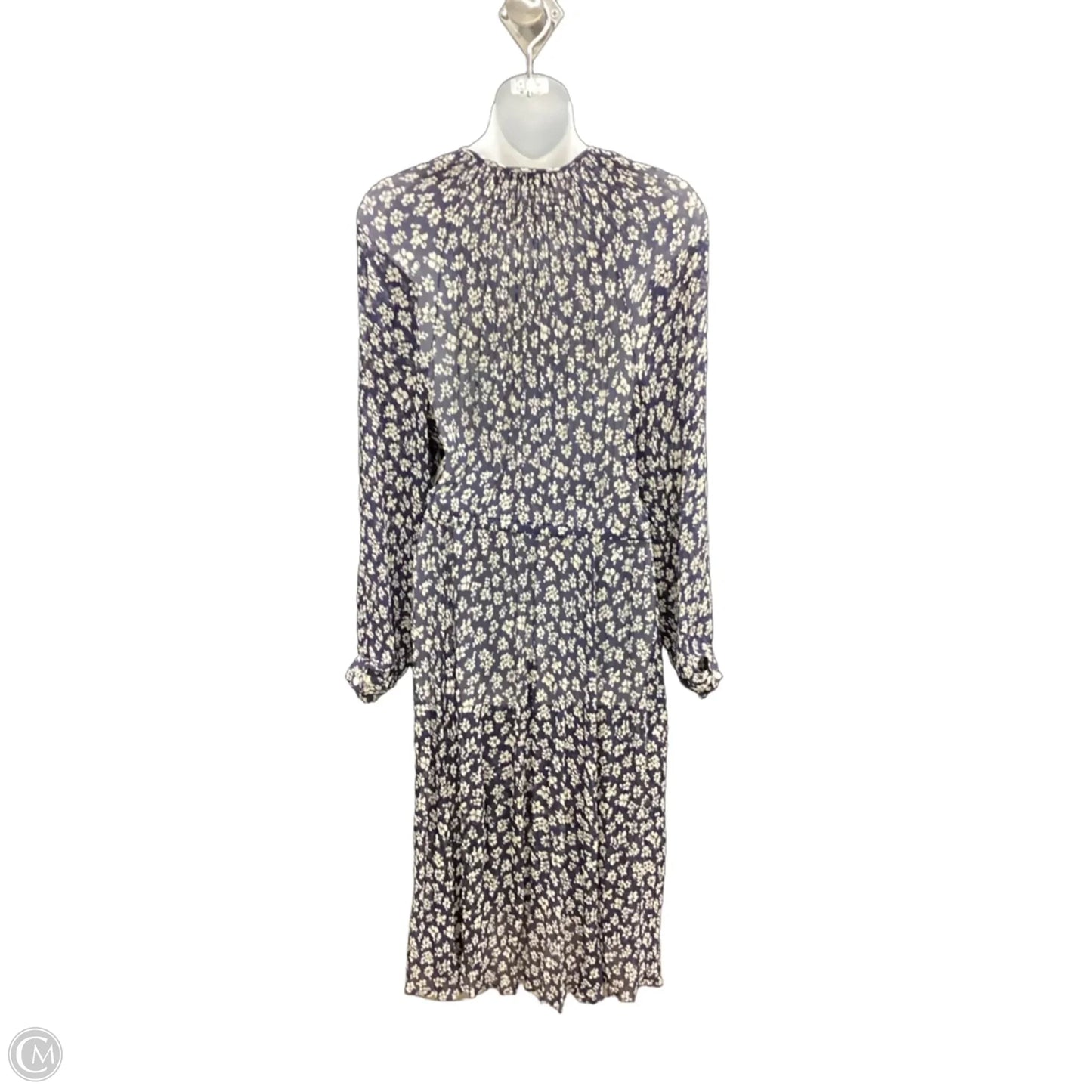 Dress Casual Midi By Polo Ralph Lauren In Blue & Cream, Size: S